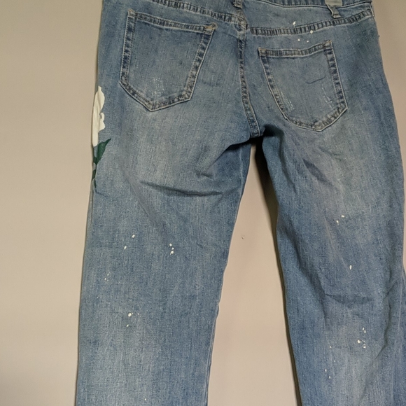 Skylar & Jade Rare 🌼 Painted Flower Ankle Jeans 27 - Picture 6 of 8